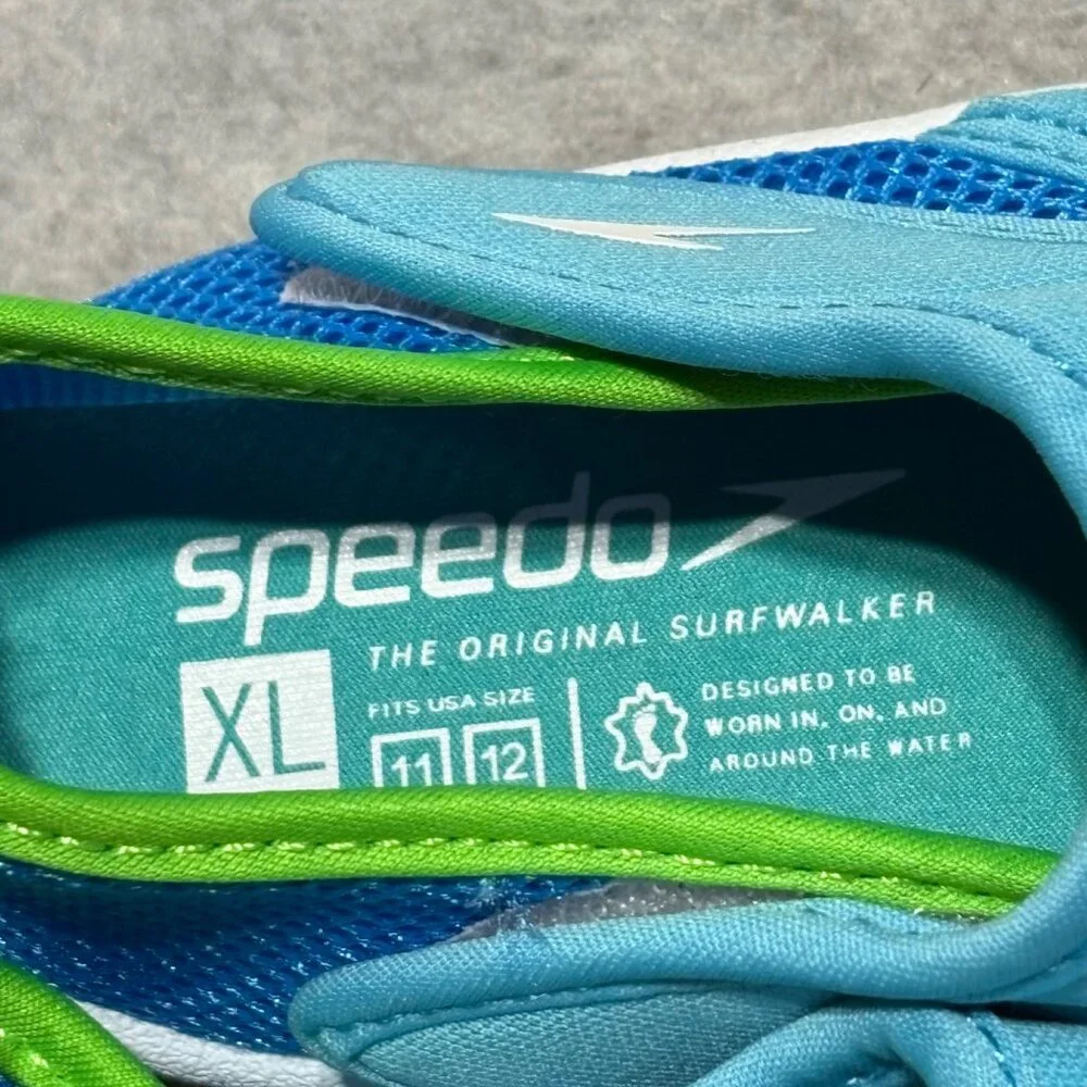 Speedo Water Shoes Kids XL 11/12 Hybrid Teal Blue Green
